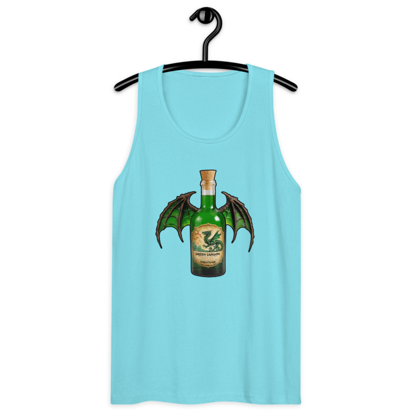 Green Dragon – Men’s premium tank top — pacific blue