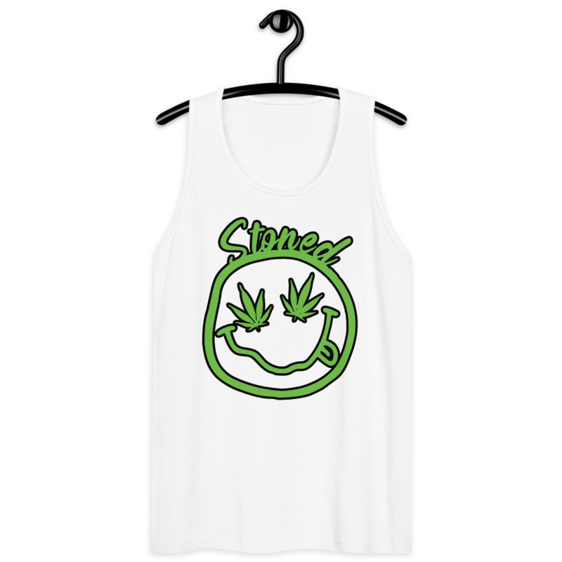 Stoned – Men’s premium tank top — white