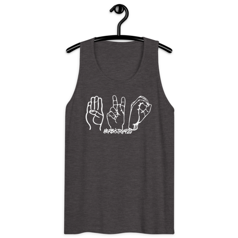 420 Hands – Men’s premium tank top — charcoal heather