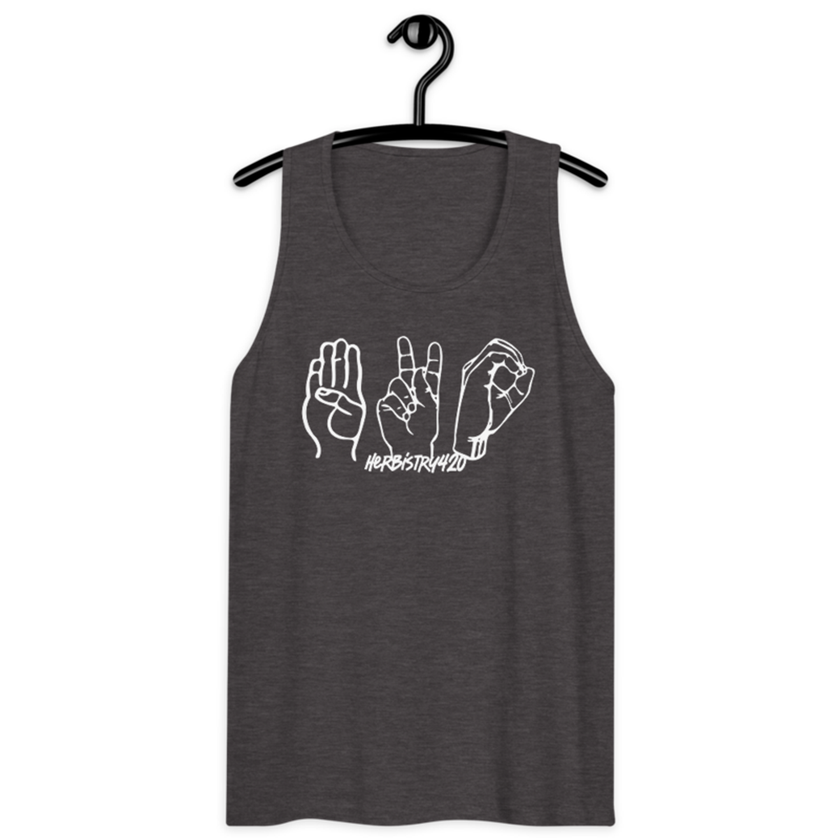 420 Hands – Men’s premium tank top — charcoal heather