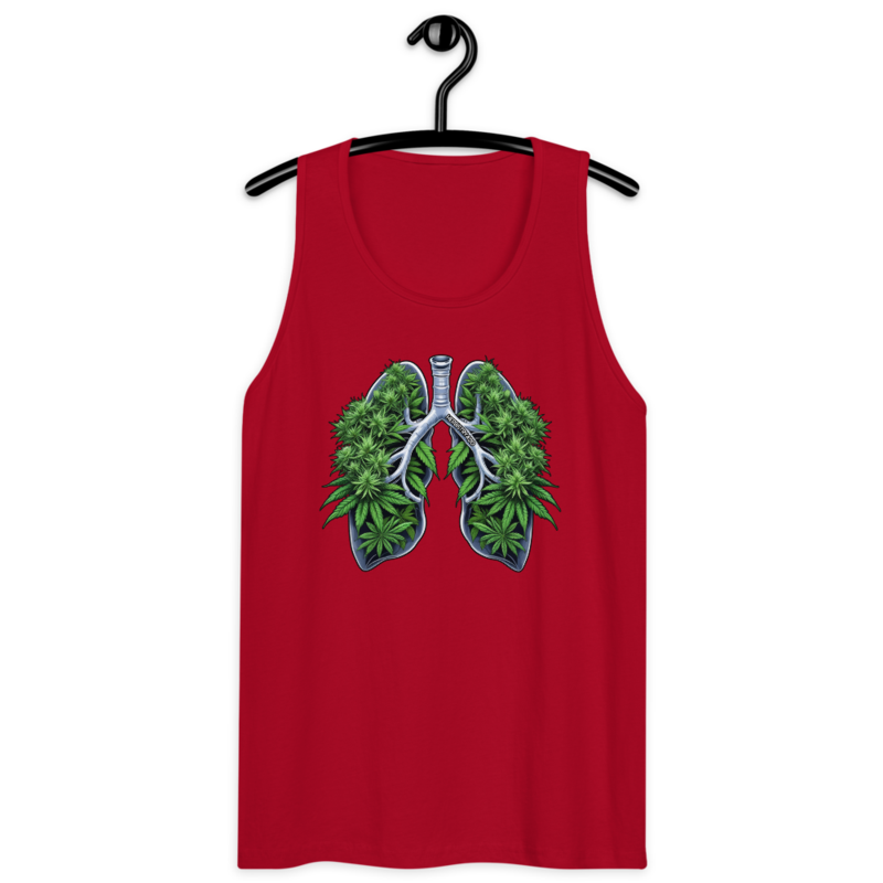 Weed Lungs – Men’s premium tank top — red
