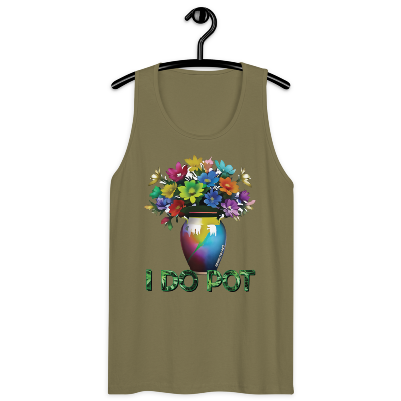 I Do Pot – Men’s premium tank top — military green