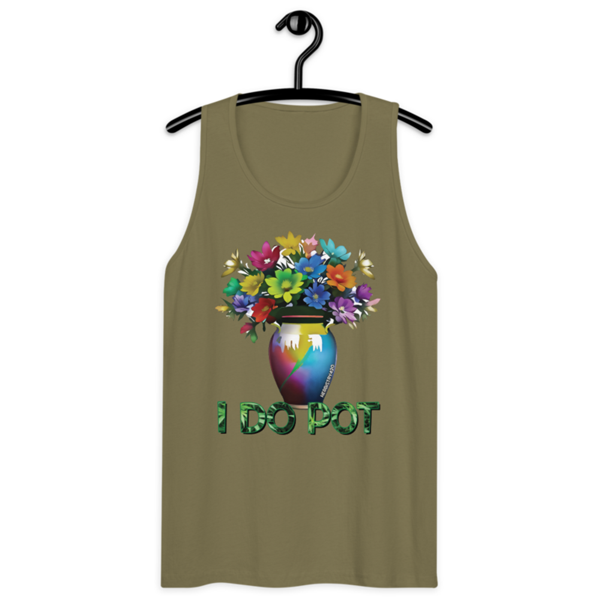 I Do Pot – Men’s premium tank top — military green