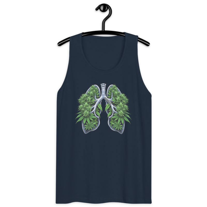 Weed Lungs – Men’s premium tank top — navy