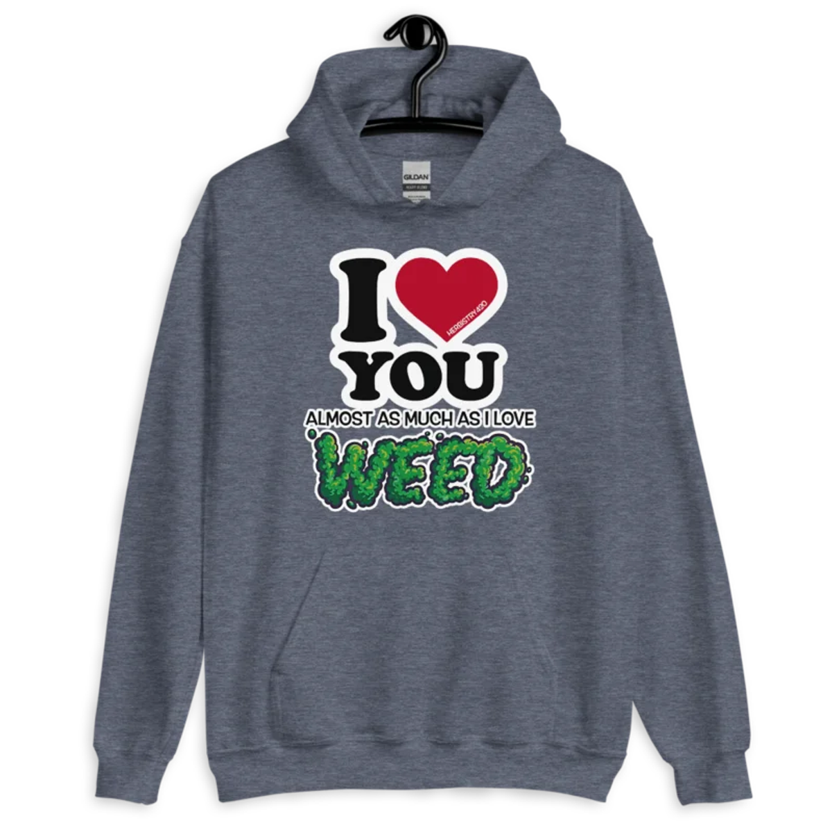 I Love You Almost – Unisex Hoodie — heather sport dark navy