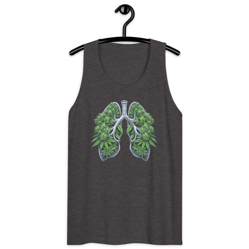 Weed Lungs – Men’s premium tank top — charcoal heather