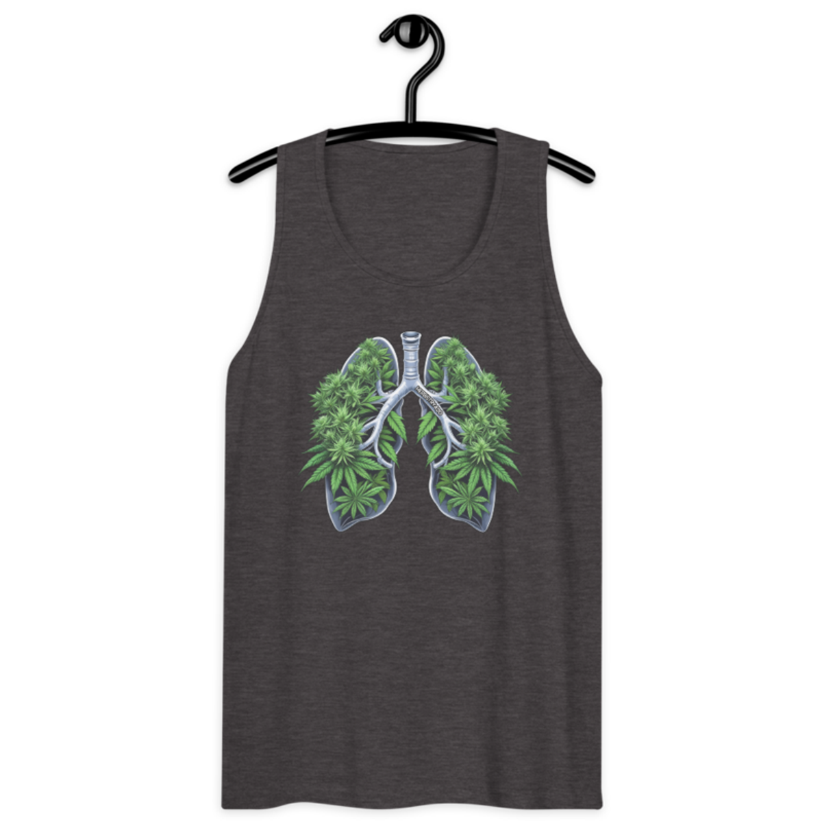 Weed Lungs – Men’s premium tank top — charcoal heather