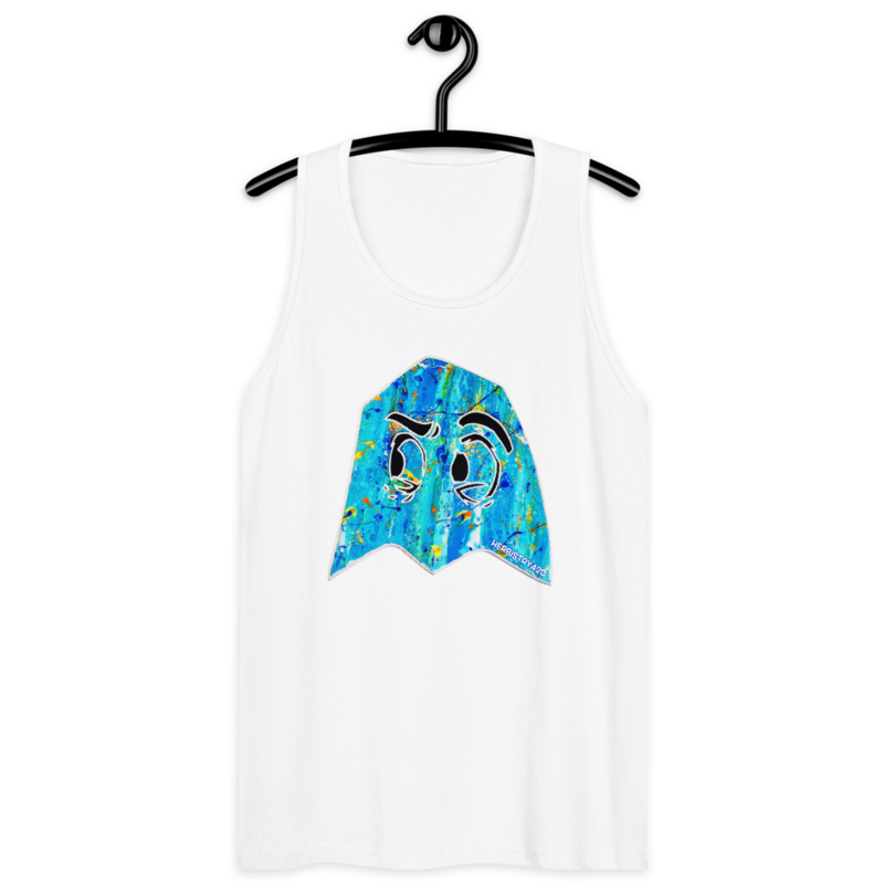 Blue Ghost – Men’s premium tank top — white