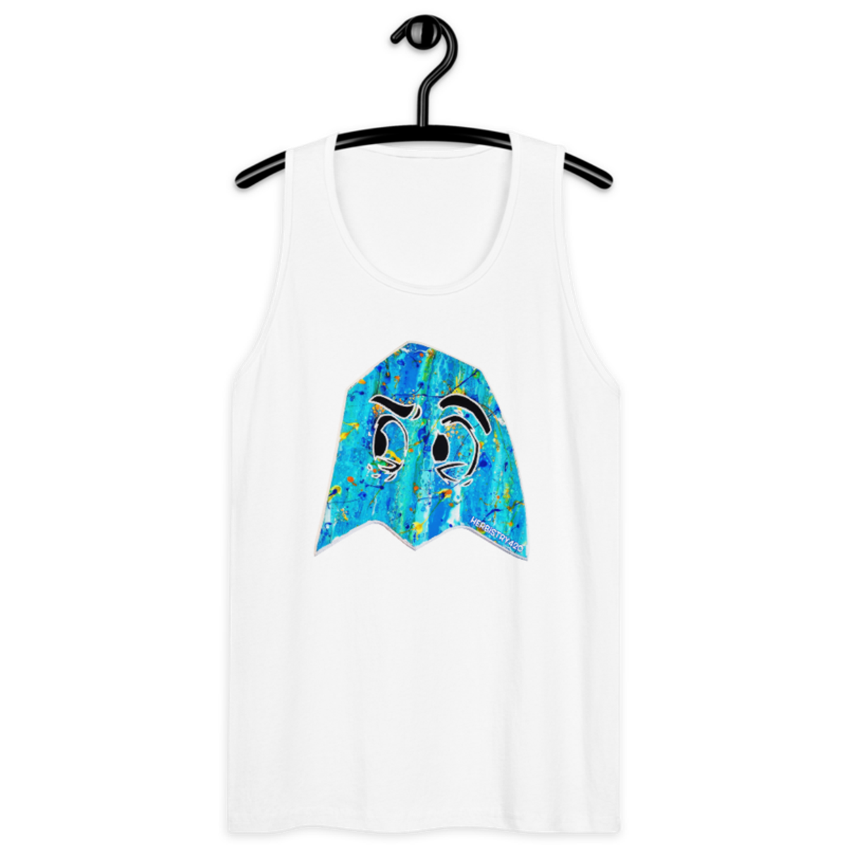 Blue Ghost – Men’s premium tank top — white