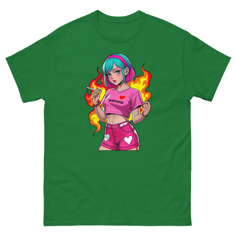 Anime Vape Girl - Unisex classic tee — turf green