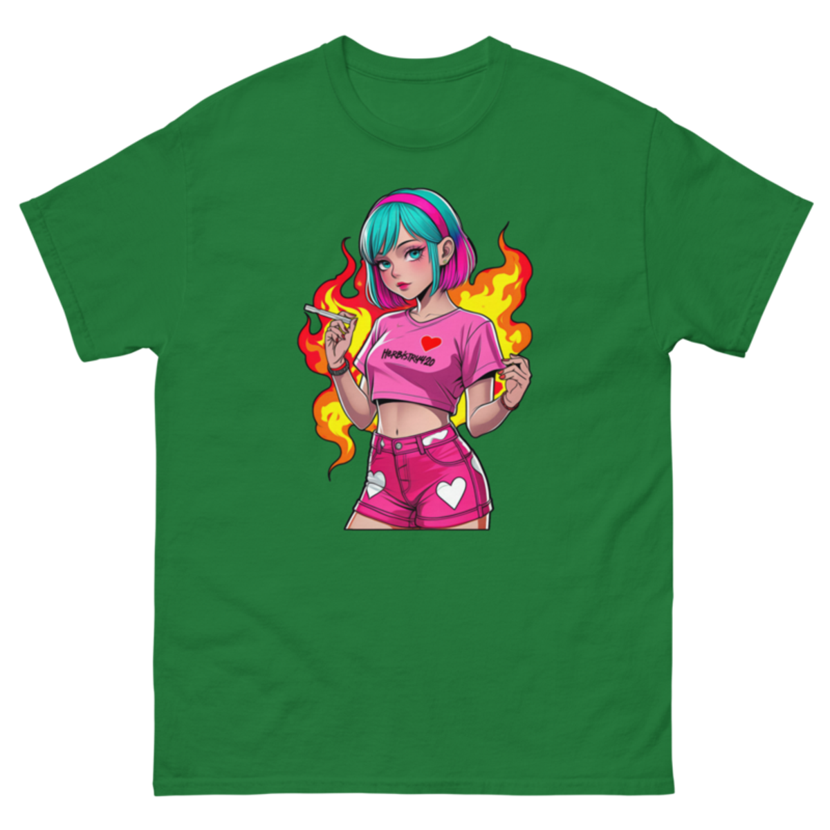Anime Vape Girl - Unisex classic tee — turf green