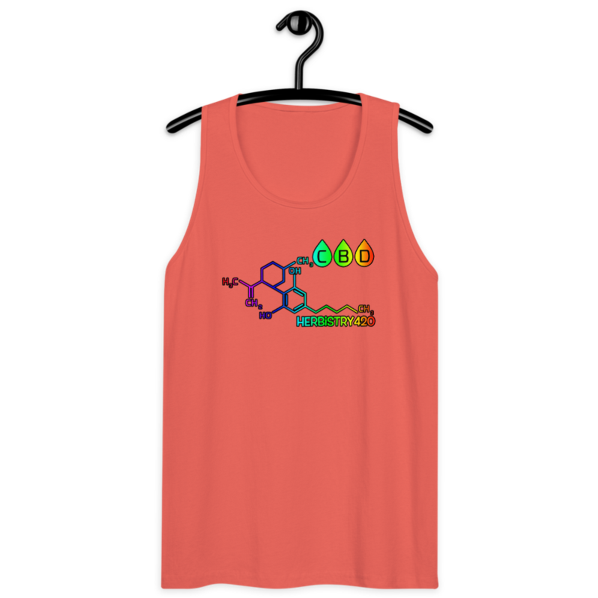 CBD Molecule – Men’s premium tank top — coral
