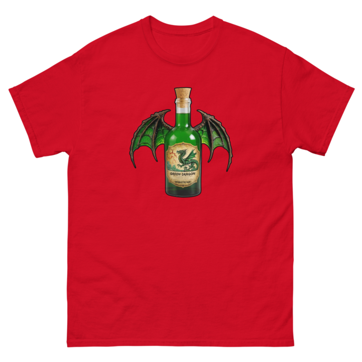 Green Dragon – Unisex classic tee — red