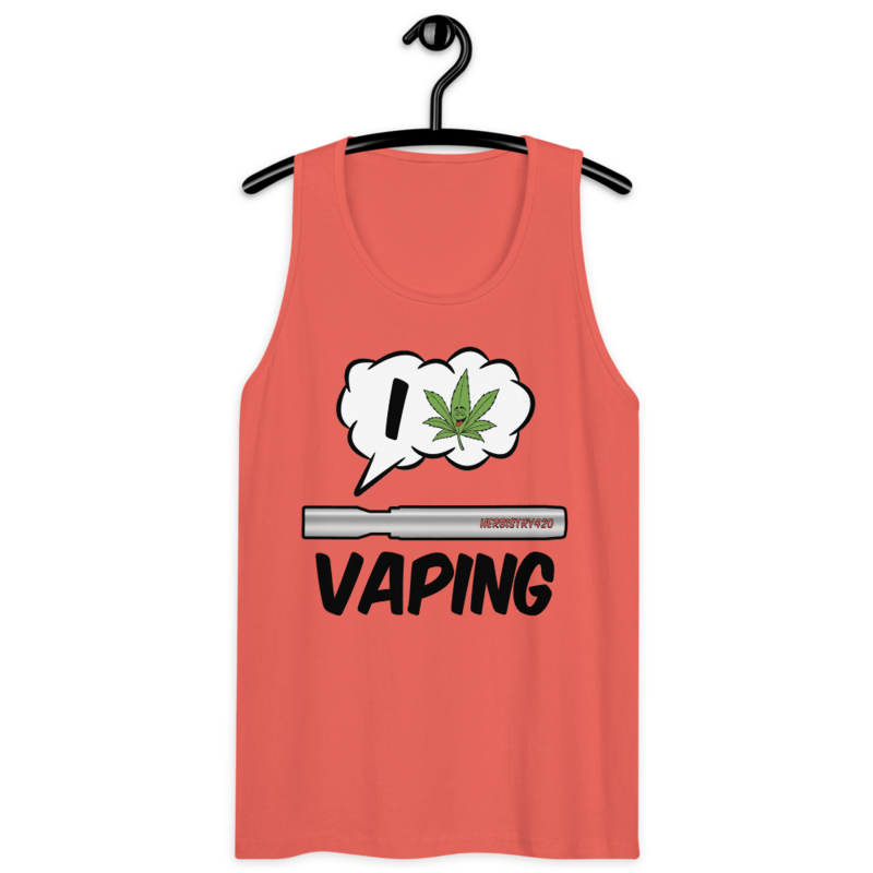 I Love Vaping – Men’s premium tank top — coral