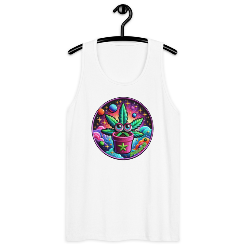 Space Plant – Men’s premium tank top — white