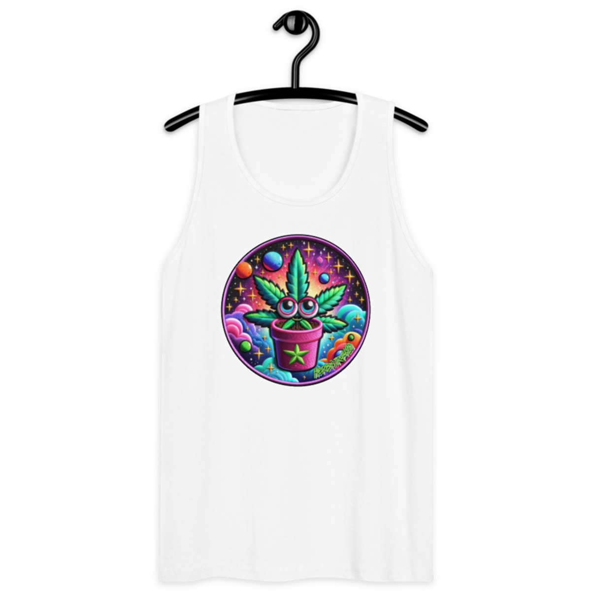 Space Plant – Men’s premium tank top — white