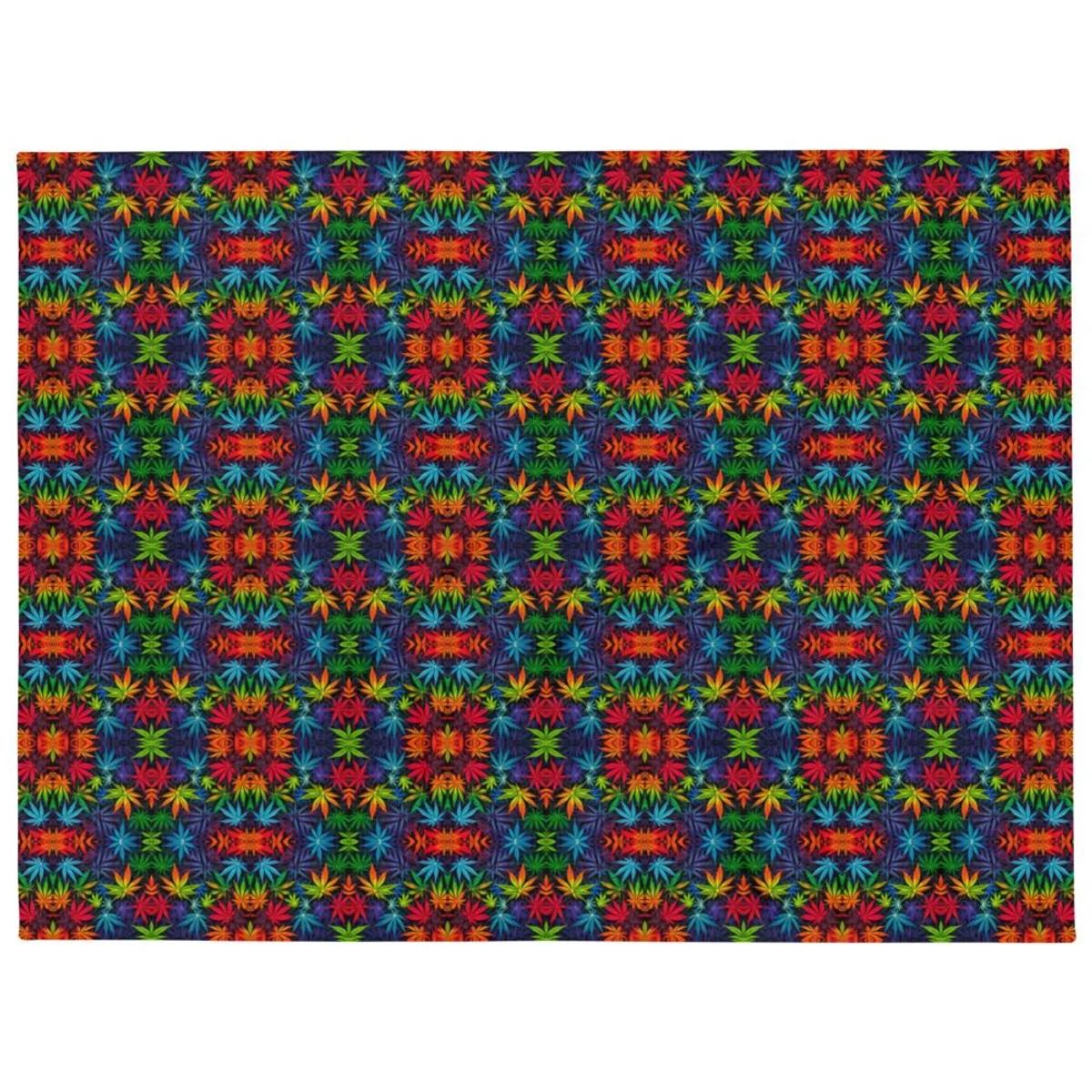 Colorful Leaves – Throw Blanket — flat