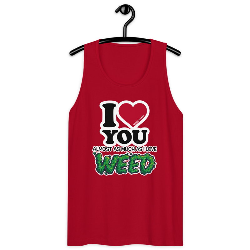 I Love You Almost – Men’s premium tank top — red
