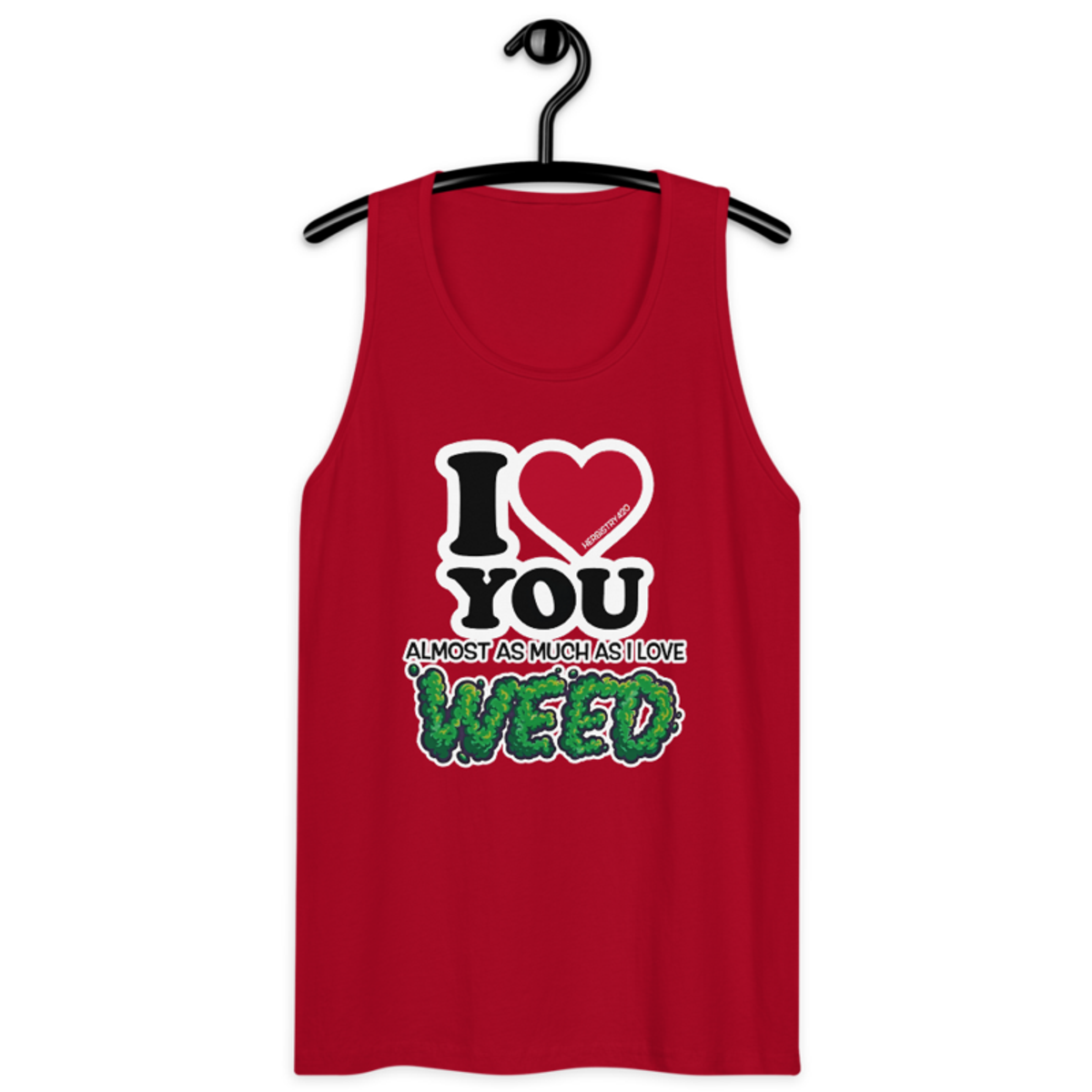 I Love You Almost – Men’s premium tank top — red