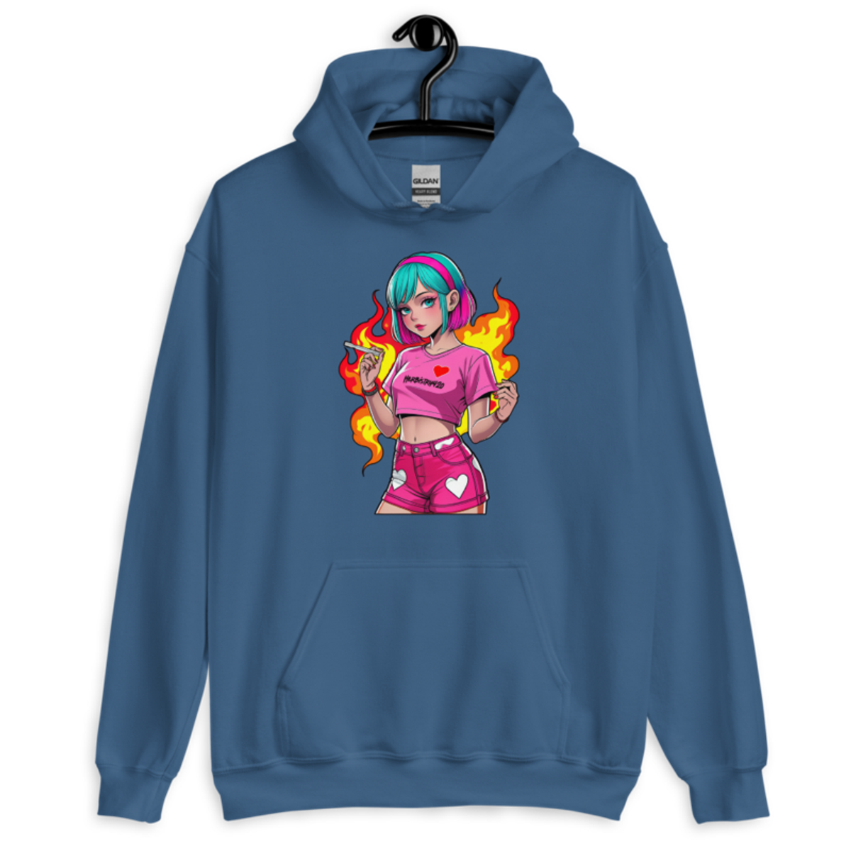 Anime Vape Girl – Unisex Hoodie — indigo blue
