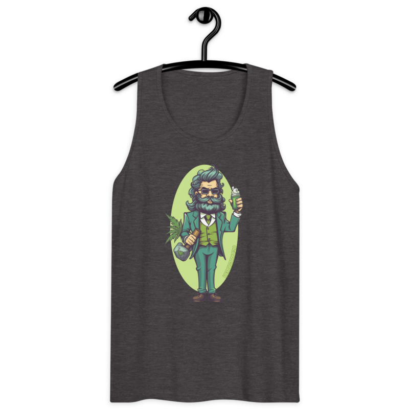 Weed Hipster – Men’s premium tank top — charcoal heather