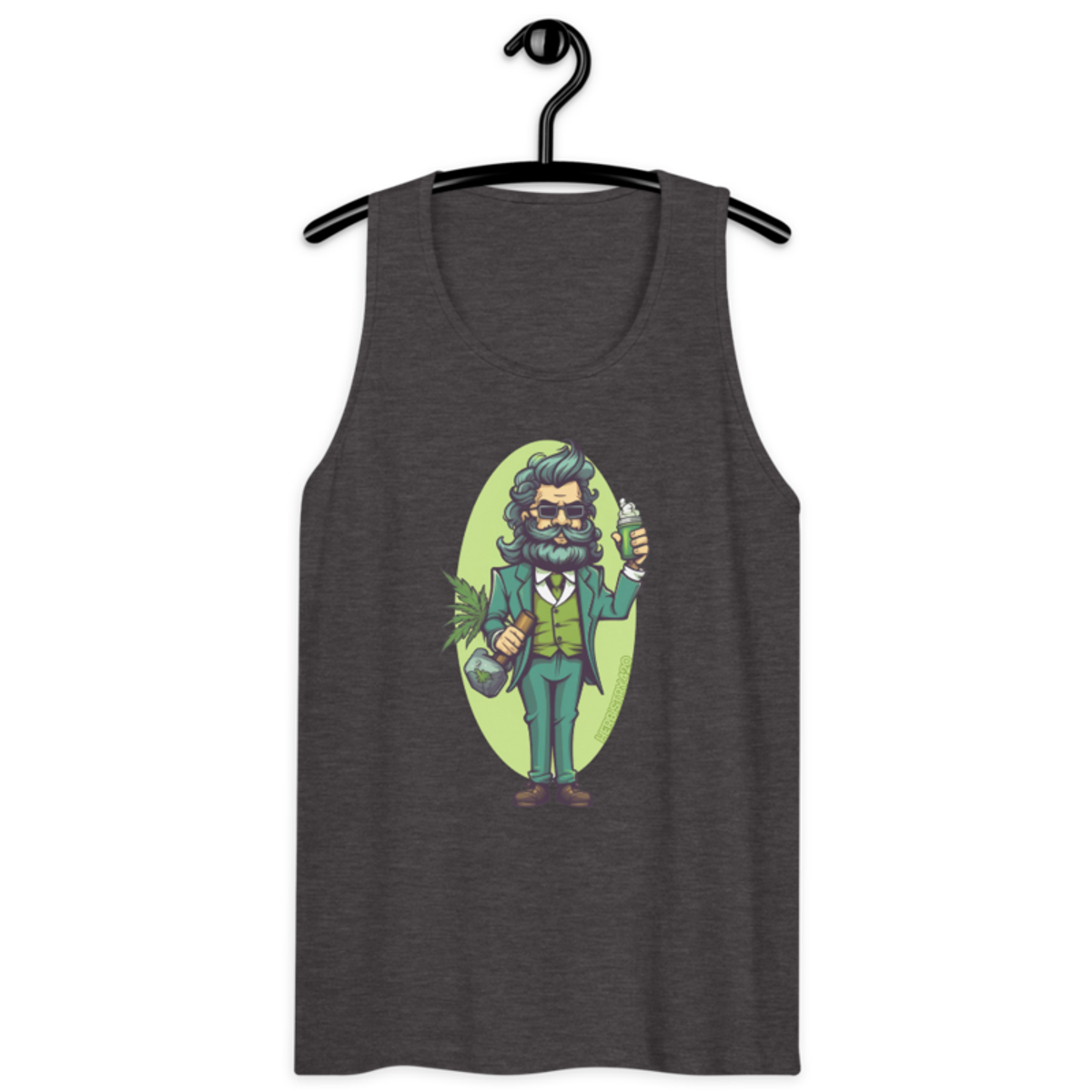 Weed Hipster – Men’s premium tank top — charcoal heather