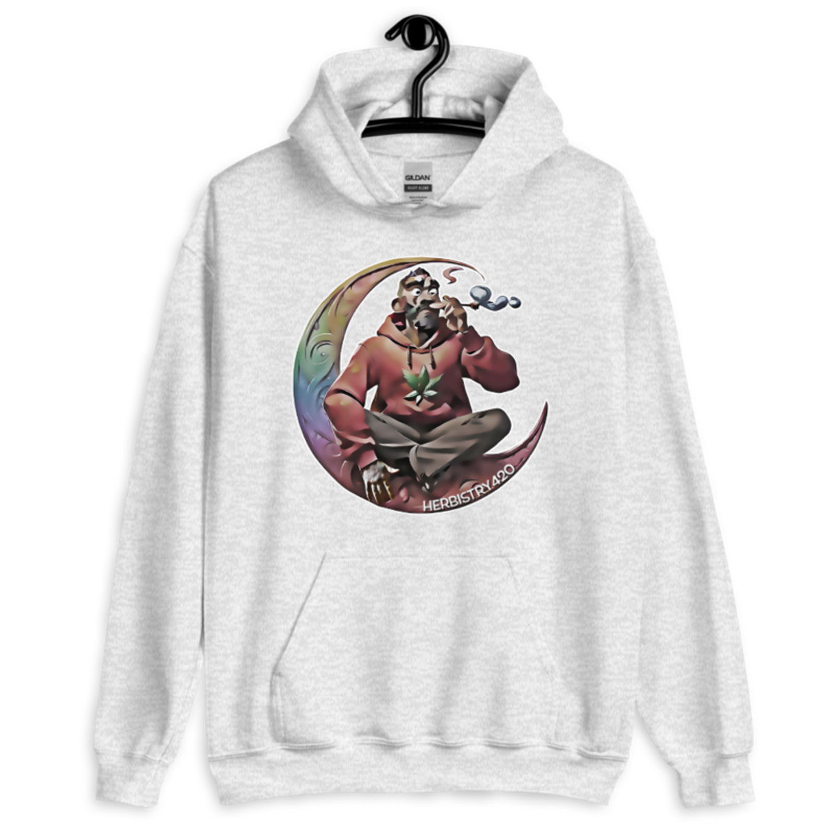 Smoking on the Moon – Unisex Hoodie — ash
