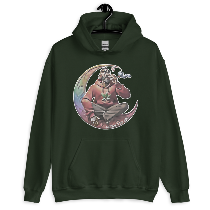 Smoking on the Moon – Unisex Hoodie — forest green