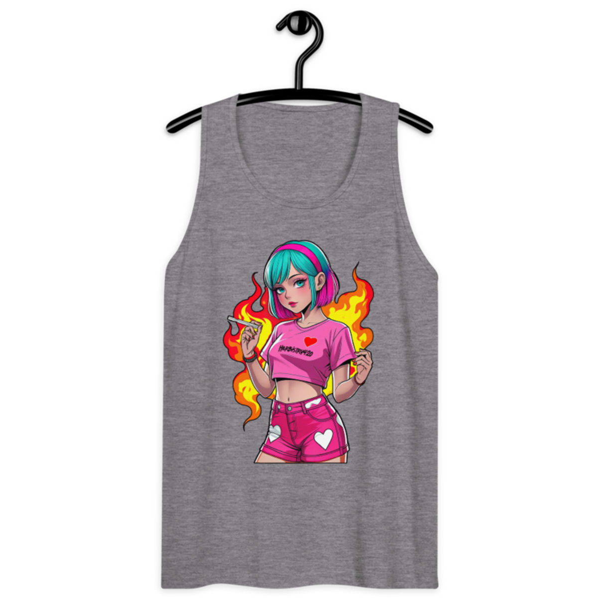 Anime Vape Girl – Men’s premium tank top — athletic heather
