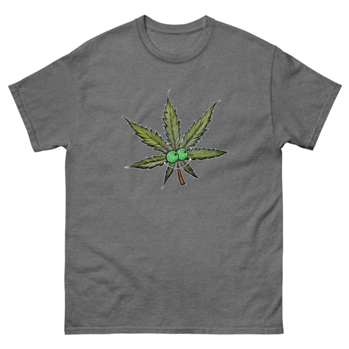 Happy Leaf – Unisex Classic Tee — graphite heather