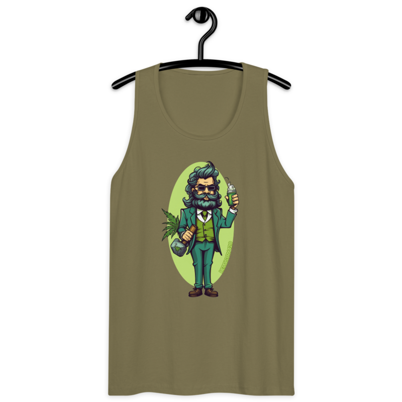 Weed Hipster – Men’s premium tank top — military green