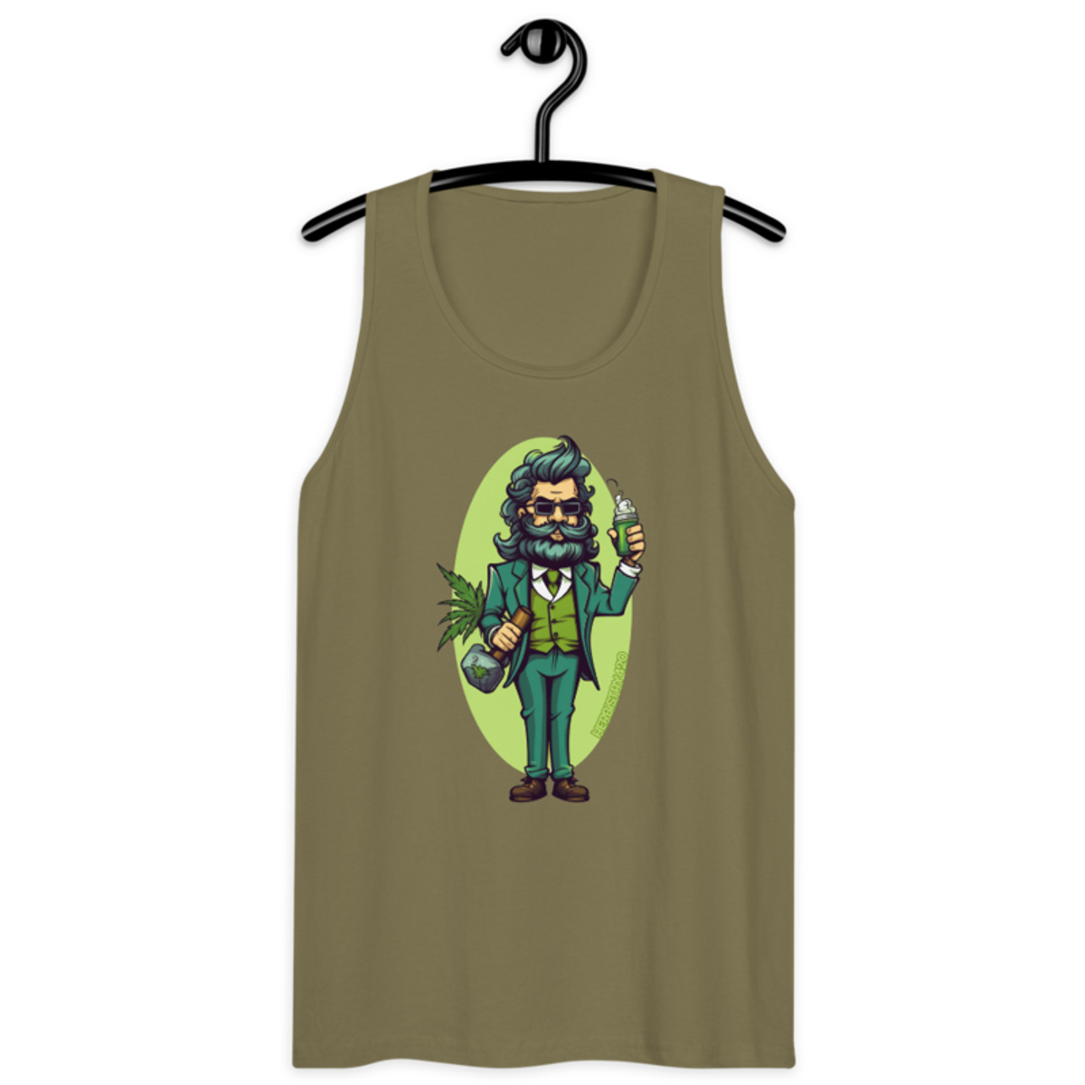 Weed Hipster – Men’s premium tank top — military green