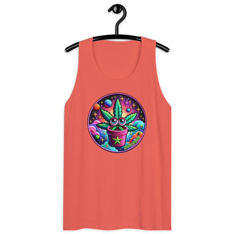 Space Plant – Men’s premium tank top — coral
