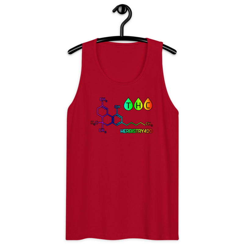 THC Molecule – Men’s premium tank top — red