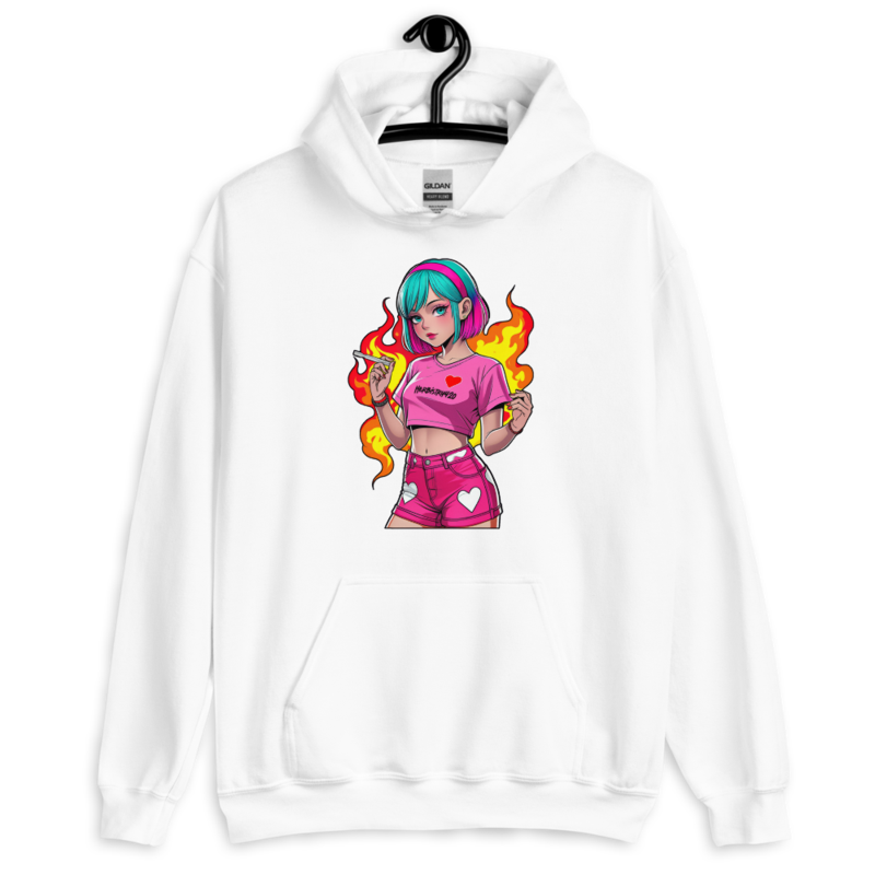 Anime Vape Girl – Unisex Hoodie — white