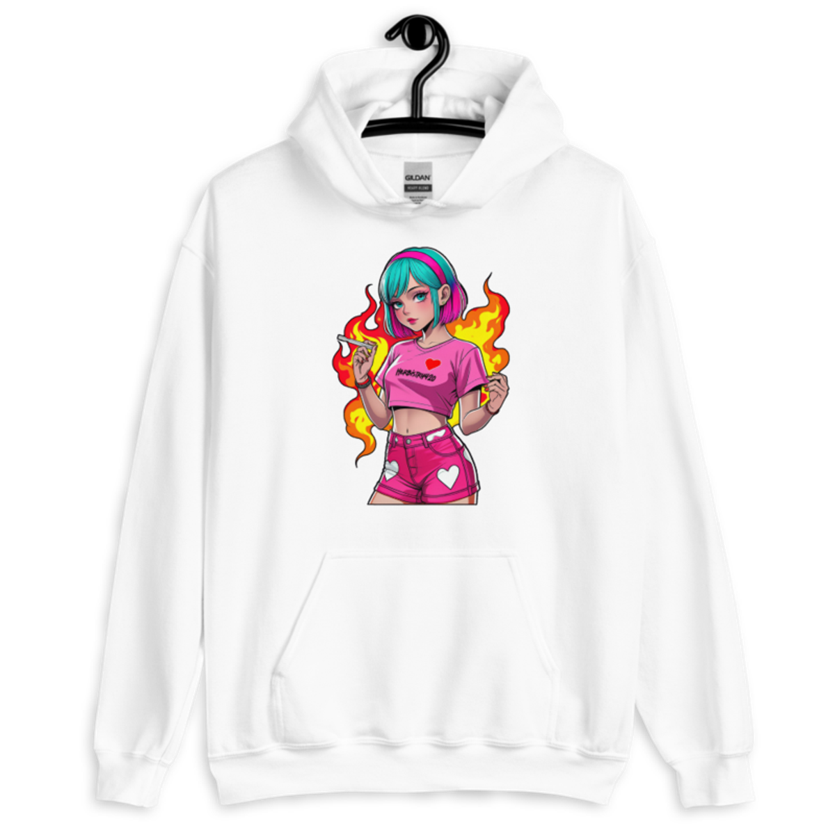 Anime Vape Girl – Unisex Hoodie — white