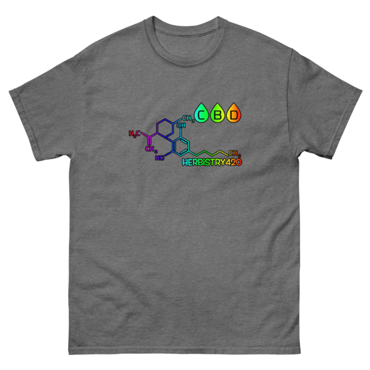 CBD Molecule – Unisex Classic Tee — graphite heather