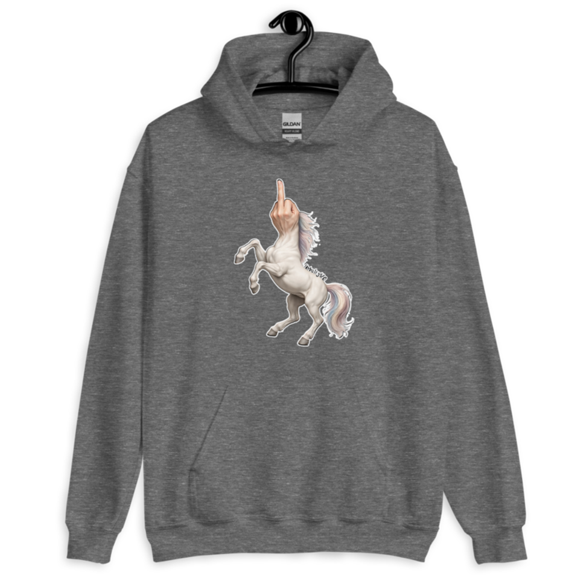 F*ck Unicorn – Unisex Hoodie — graphite heather