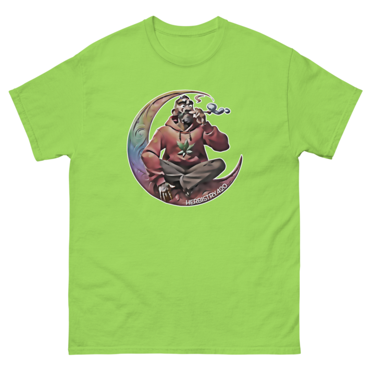 Smoking on the Moon – Unisex Classic Tee — lime