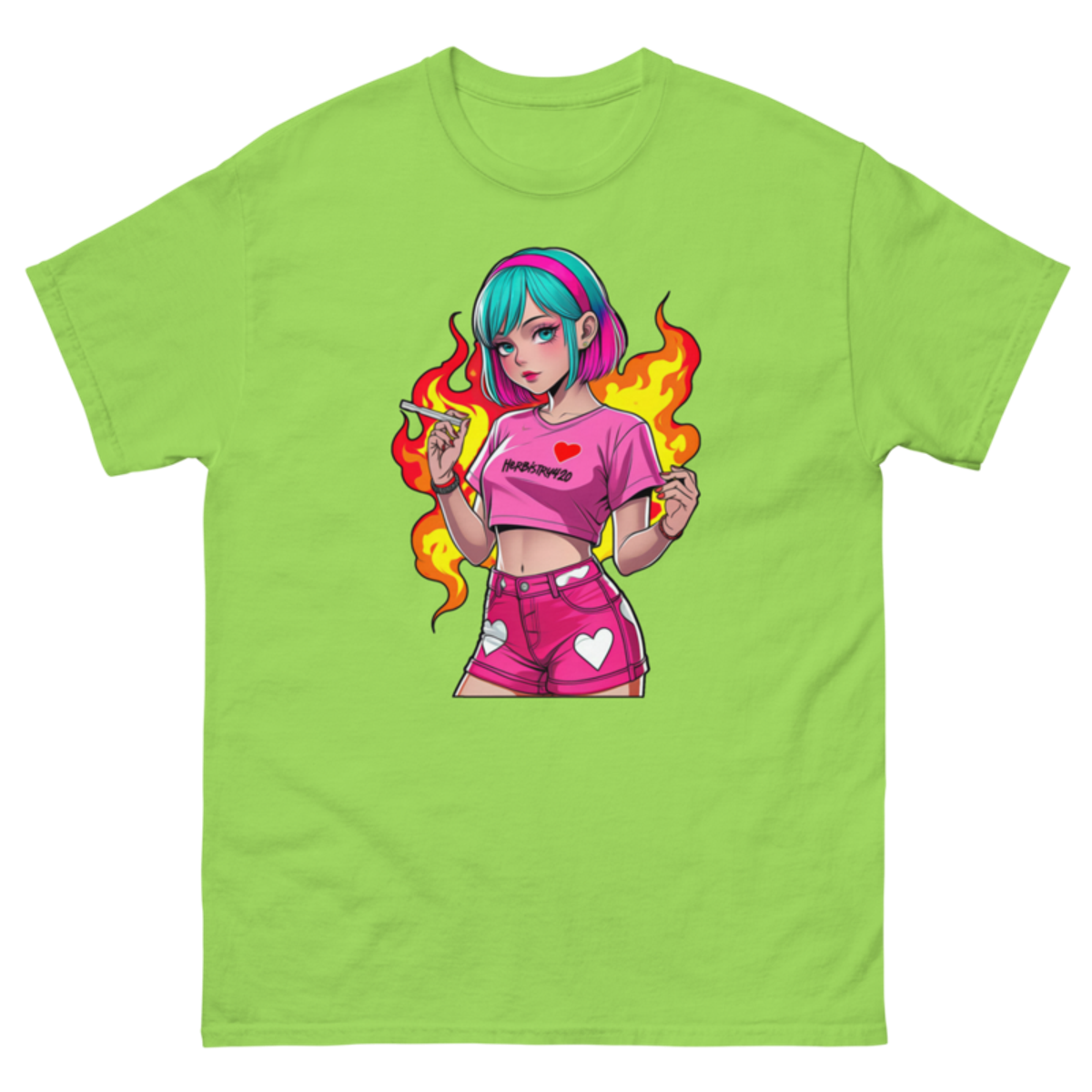 Anime Vape Girl - Unisex classic tee — lime