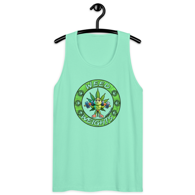 Weed & Weights – Men’s premium tank top — mint