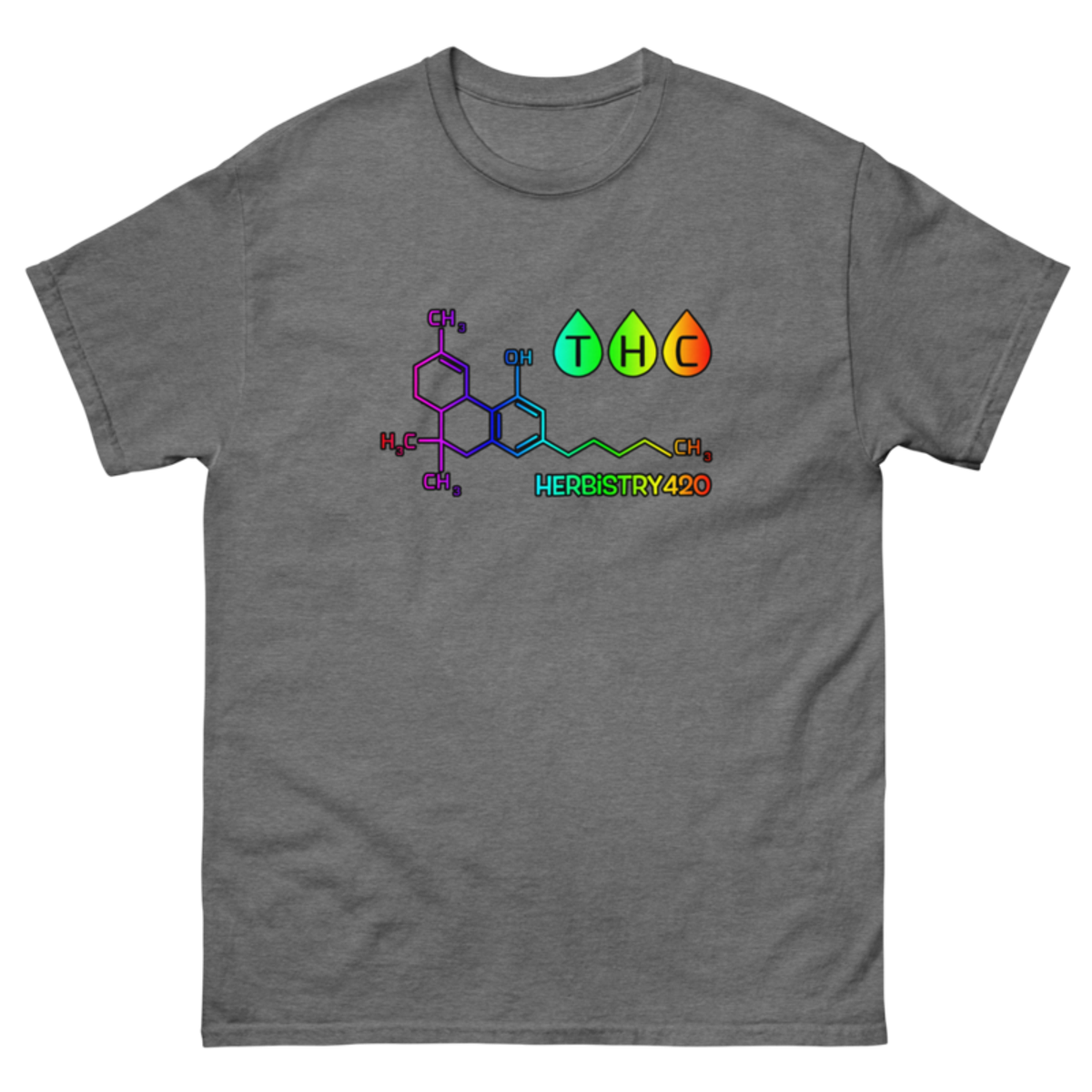 THC Molecule – Unisex Classic Tee — graphite heather