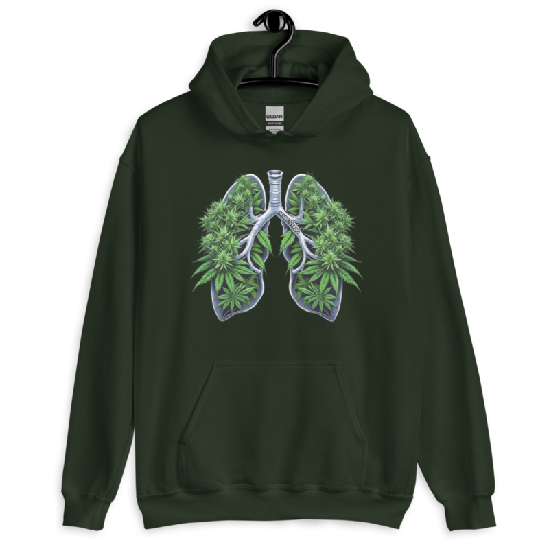 Weed Lungs – Unisex Hoodie — forest green