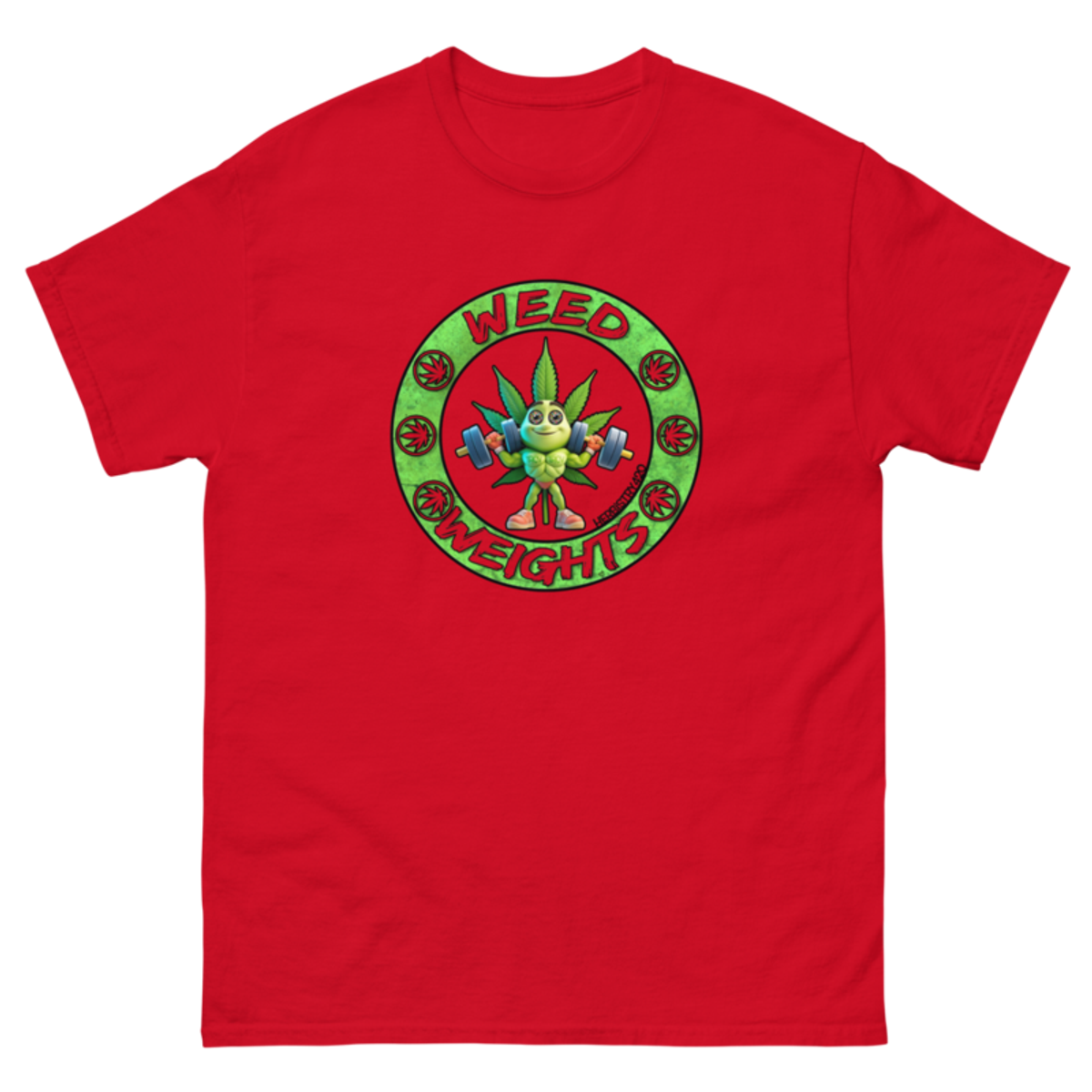 Weed & Weights – Unisex Classic Tee — red