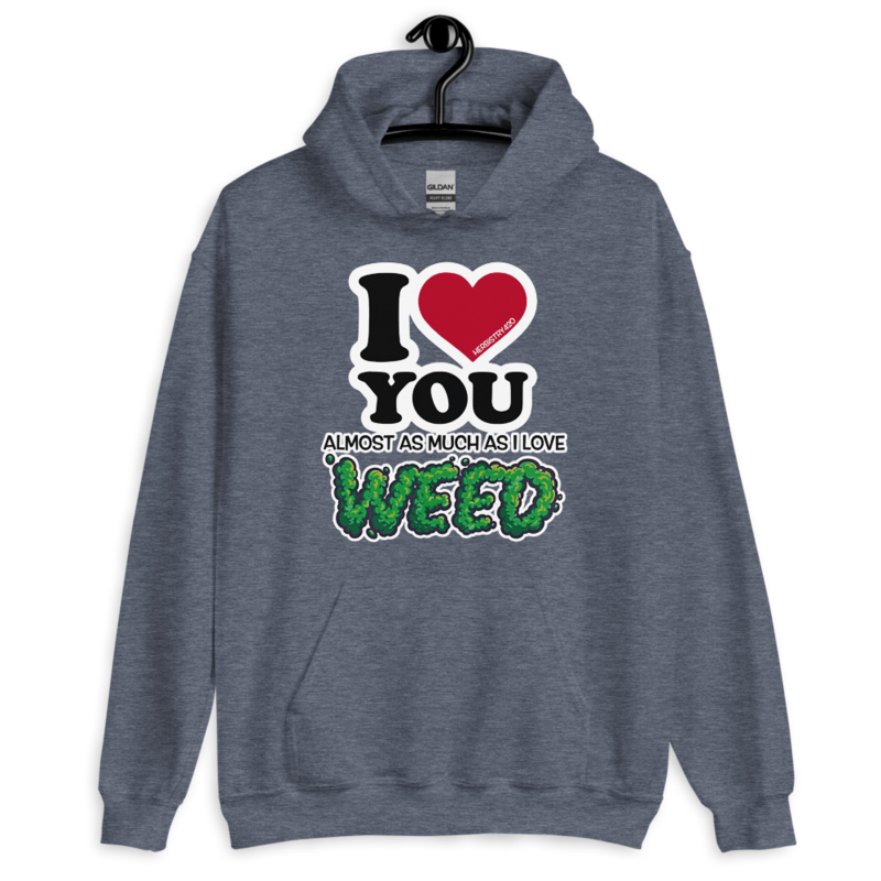 I Love You Almost – Unisex Hoodie — heather sport dark navy