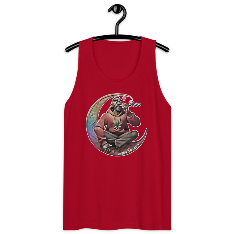 Smoking On The Moon – Men’s premium tank top — red