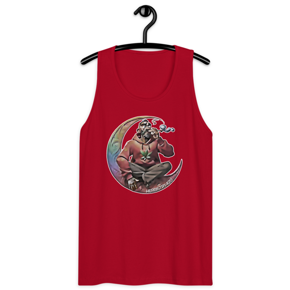 Smoking On The Moon – Men’s premium tank top — red