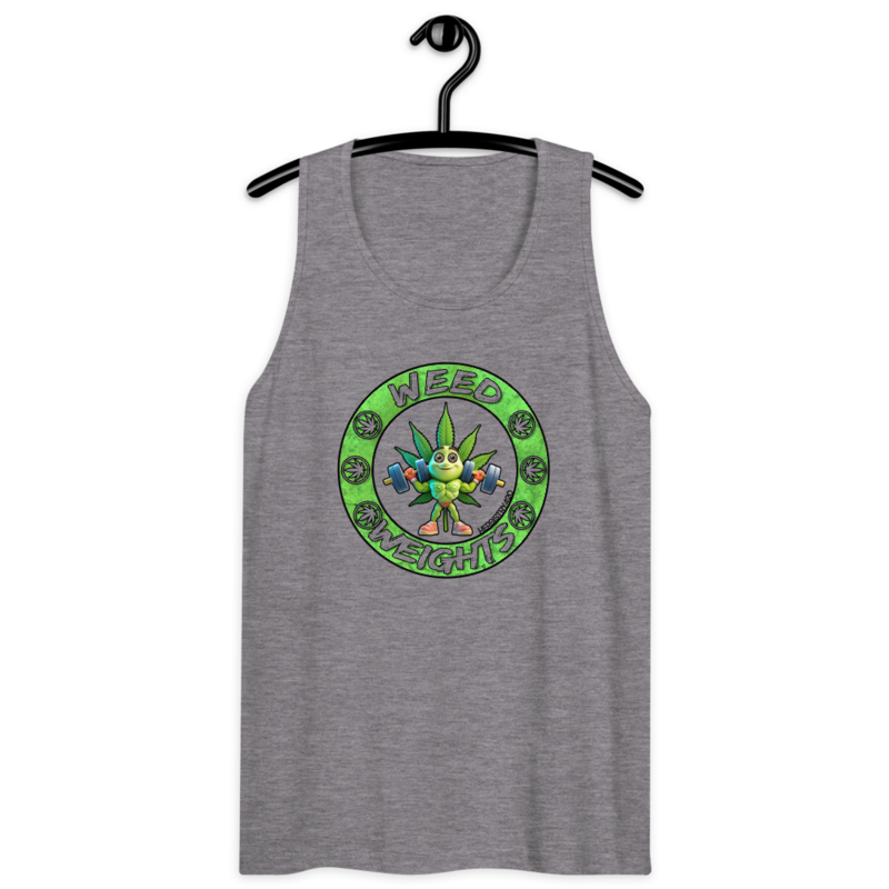 Weed & Weights – Men’s premium tank top — athletic heather