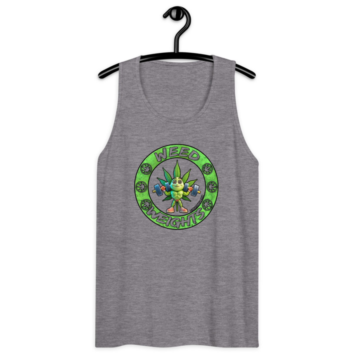 Weed & Weights – Men’s premium tank top — athletic heather