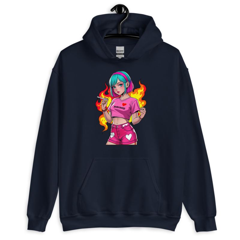 Anime Vape Girl – Unisex Hoodie — navy